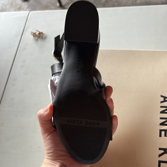 Anne Klein Black Strappy Block Heels - Picture 4 of 10
